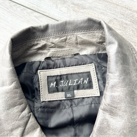 M.Julian Distressed Durable Leather Quilted lining Moto Jacket - Picture 7 of 16